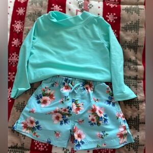 Posh Peanut rash guard & swim trunks